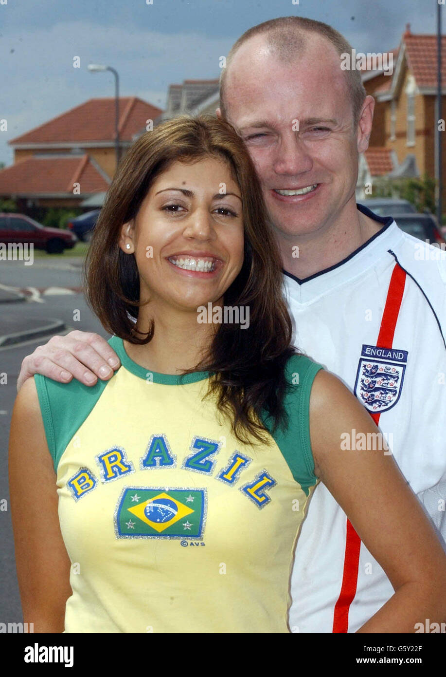 Englishman Gareth Godwin, 36, and Brazilian Paula McGrory, 26, who are marrying Friday just hours after the England v Brazil World Cup quarter-final. * The couple, from Ingleby Barwick, near Stockton, Teesside, booked their wedding more than a year ago when not a thought was given to the World Cup. Stock Photo
