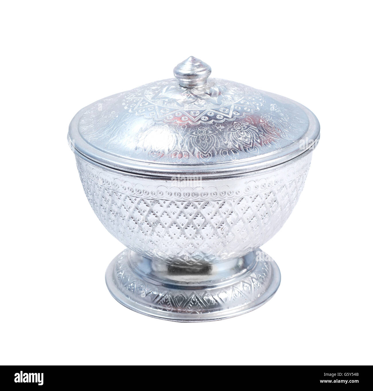 thai silver bowl antique silverware Stock Photo Alamy