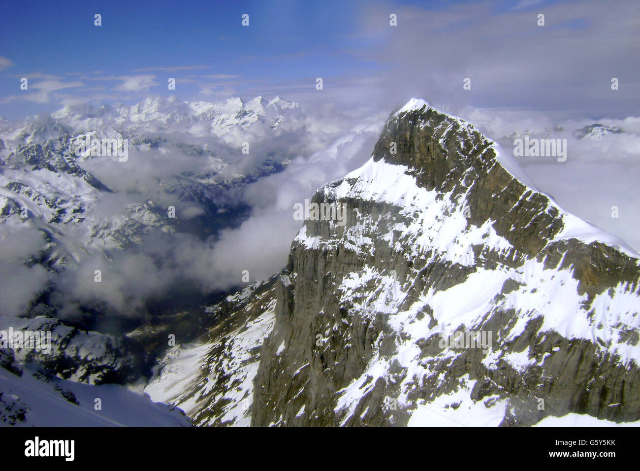 A birdseye view of the Swiss Alps Stock Photo - Alamy