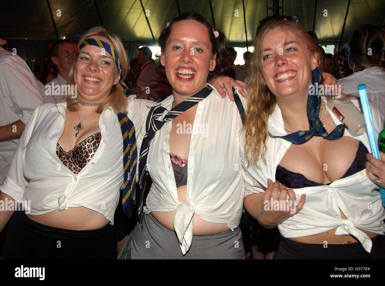 Music school uniform school disco bra cleavage smiling tie headband hi-res  stock photography and images - Alamy