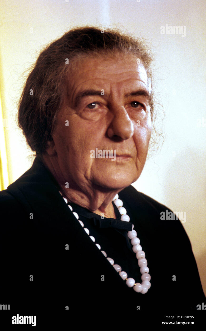 Mrs Golda Meir at a Press Conference in London Stock Photo