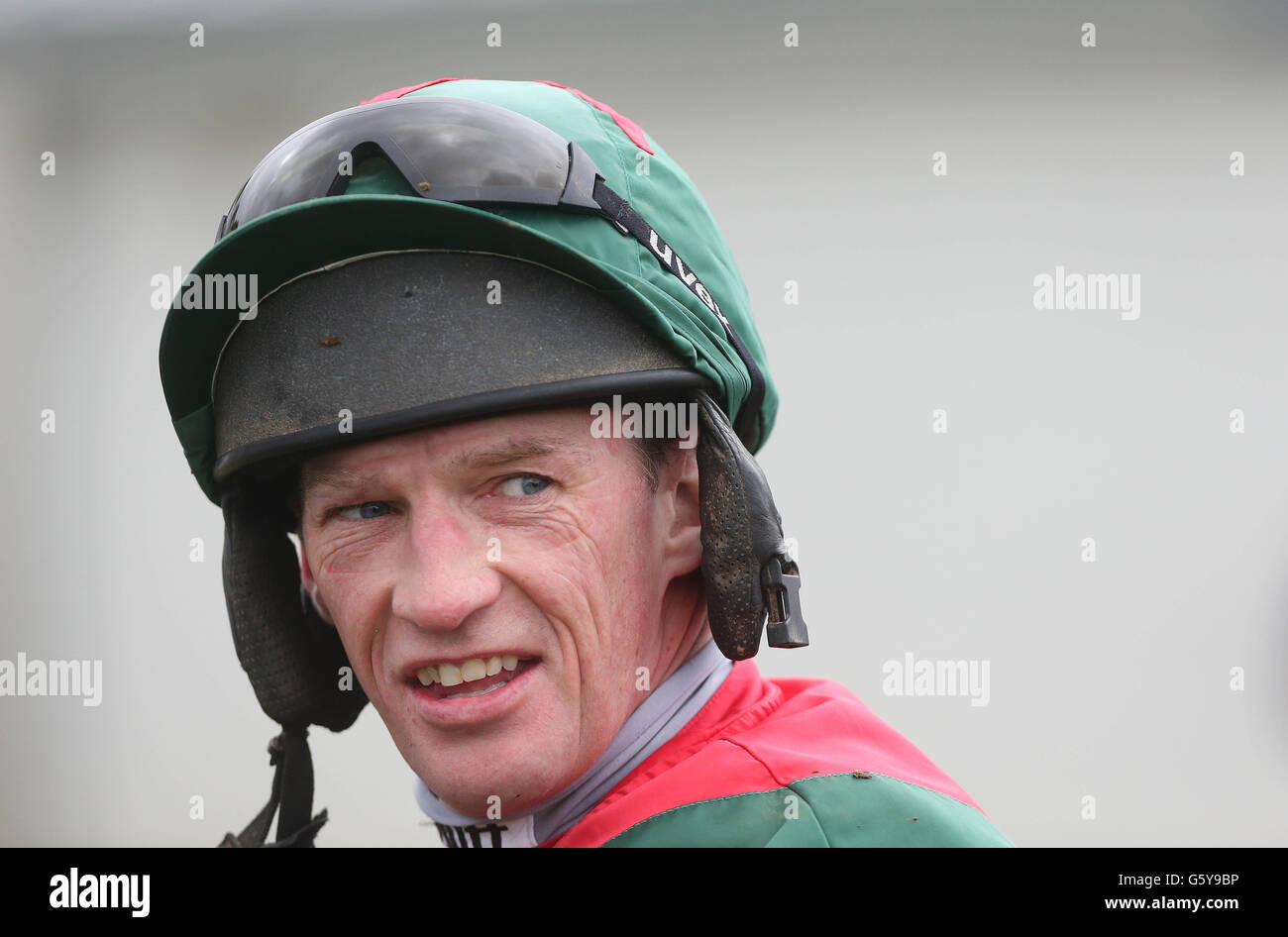 Jockey Paul Carberry during the Woodlands Park 100 Club Leinster National and Mothers Day at Naas Racecourse, Naas, Ireland. Stock Photo