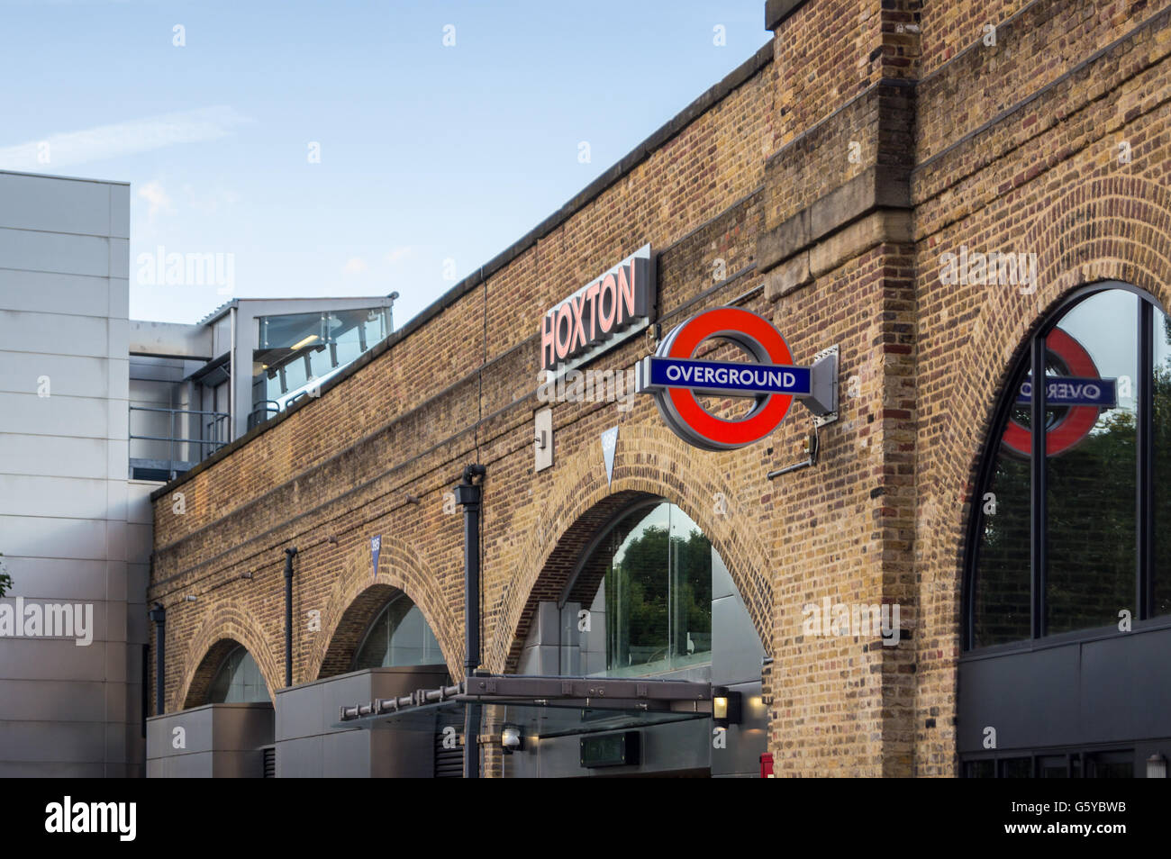 Hoxton Overground TFL railway station, London, England Stock Photo