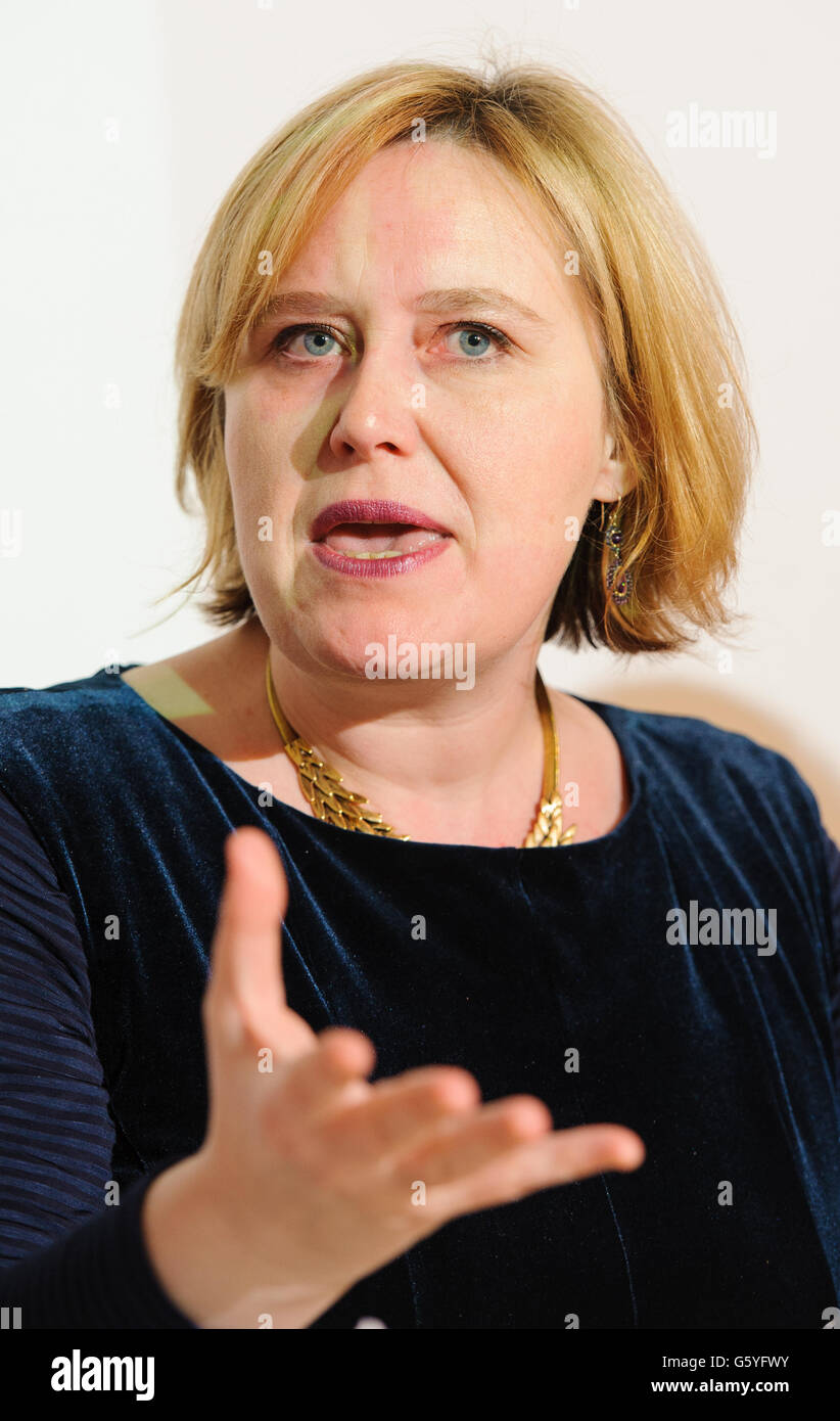 Literary Critic Alex Clark at a press conference at the British Library