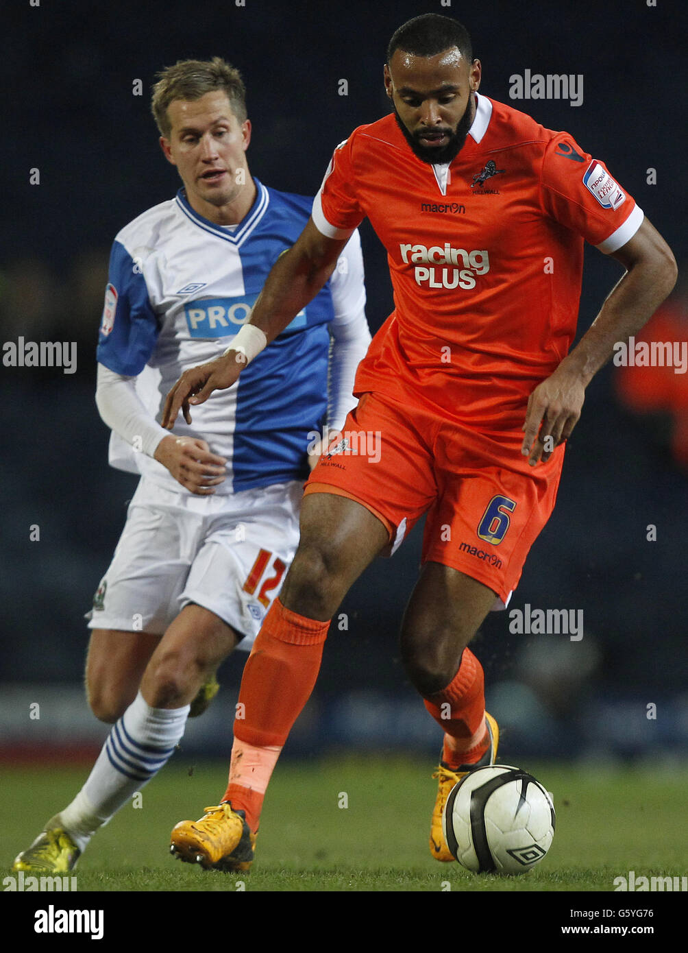 Millwall's Danny Shittu in action against Blackburn Rovers during the FA  Cup, Quarter Final Replay at Ewood Park, Blackburn Stock Photo - Alamy