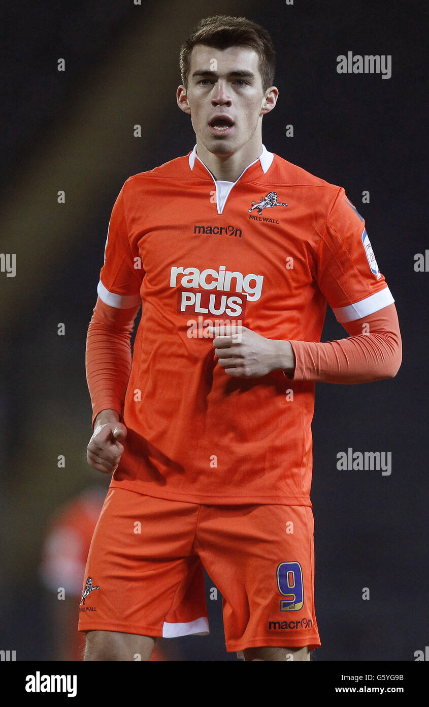 Millwall's Danny Shittu in action against Blackburn Rovers during the FA  Cup, Quarter Final Replay at Ewood Park, Blackburn Stock Photo - Alamy