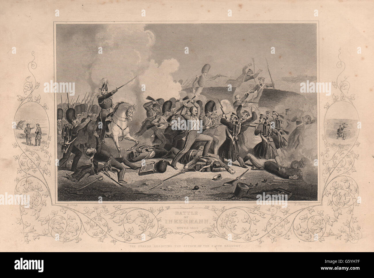 CRIMEAN WAR: Battle of Inkerman Nov. 5 1854, antique print 1860 Stock ...