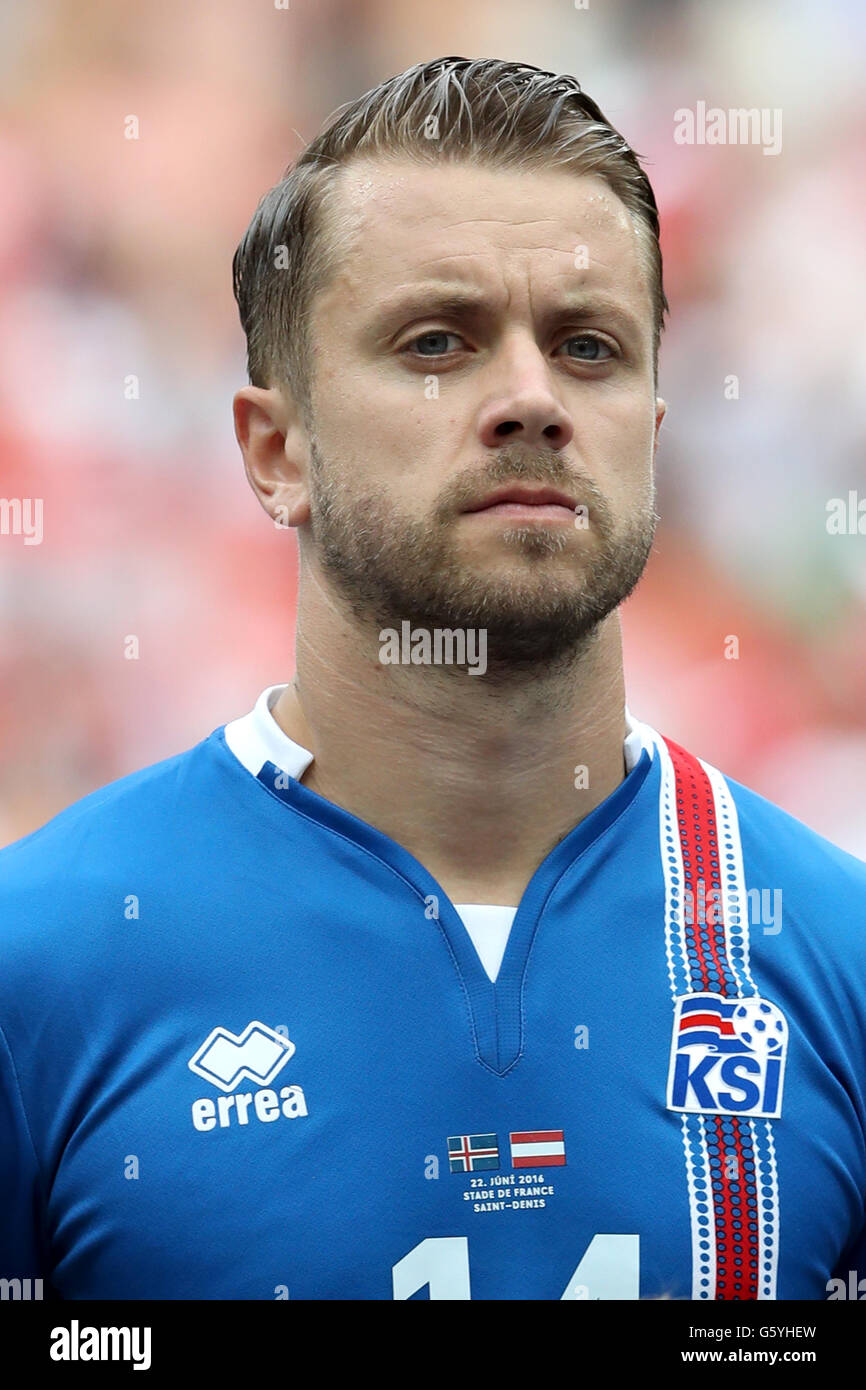 Iceland's Kari Arnason during the Euro 2016, Group F match at the Stade de France, Paris. PRESS ASSOCIATION Photo. Picture date: Wednesday June 22, 2016. See PA story SOCCER Iceland. Photo credit should read: Owen Humphreys/PA Wire. Stock Photo