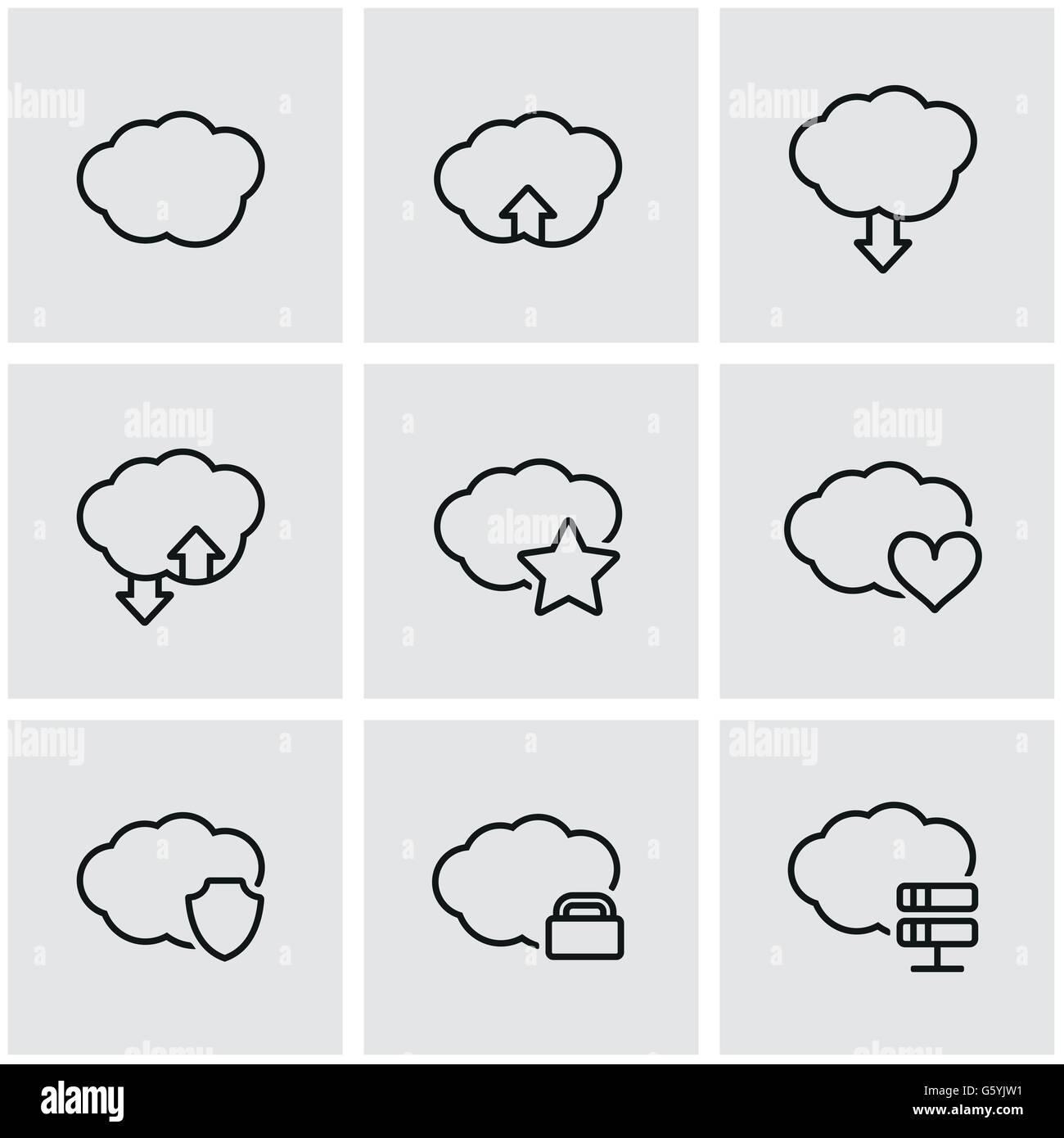 Cloud computing outline icons hi-res stock photography and images - Alamy