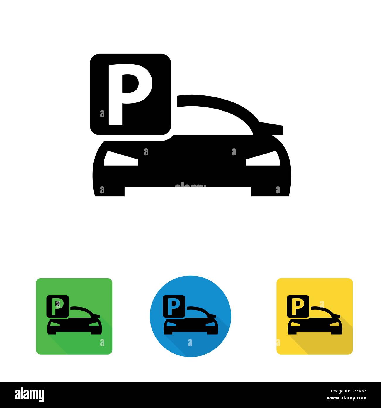 Vector black car parking icon Stock Vector Image & Art - Alamy