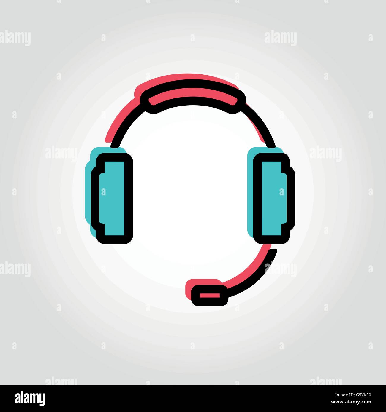 Vector flat line headset icon Stock Vector Image & Art - Alamy
