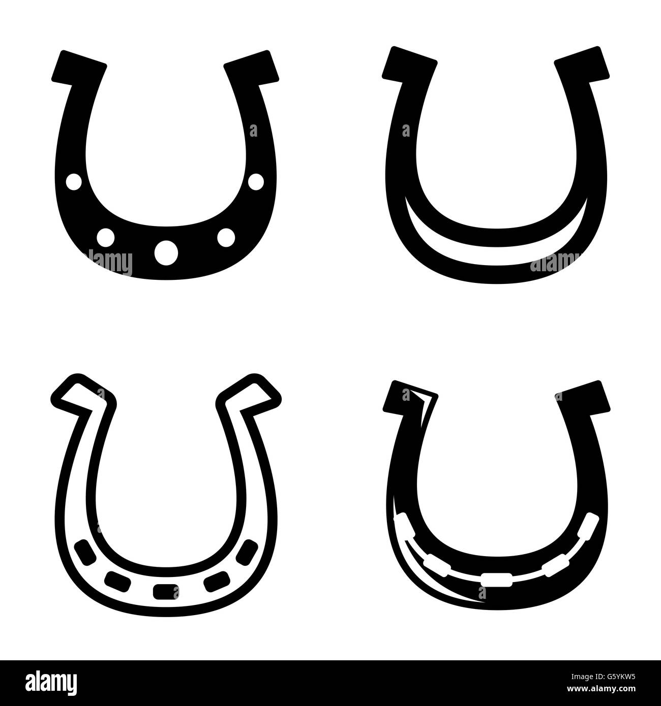 Vector black horseshoes icons set Stock Vector Image & Art Alamy