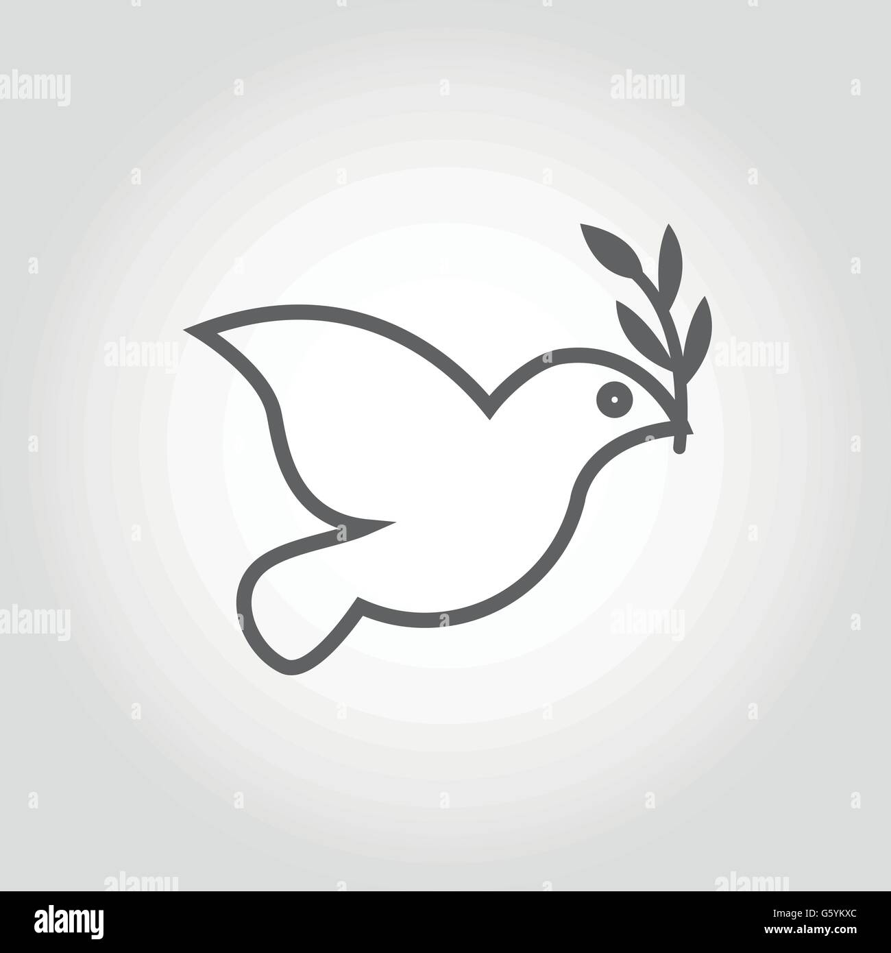 Vector white dove icon on grey background Stock Vector Image & Art - Alamy