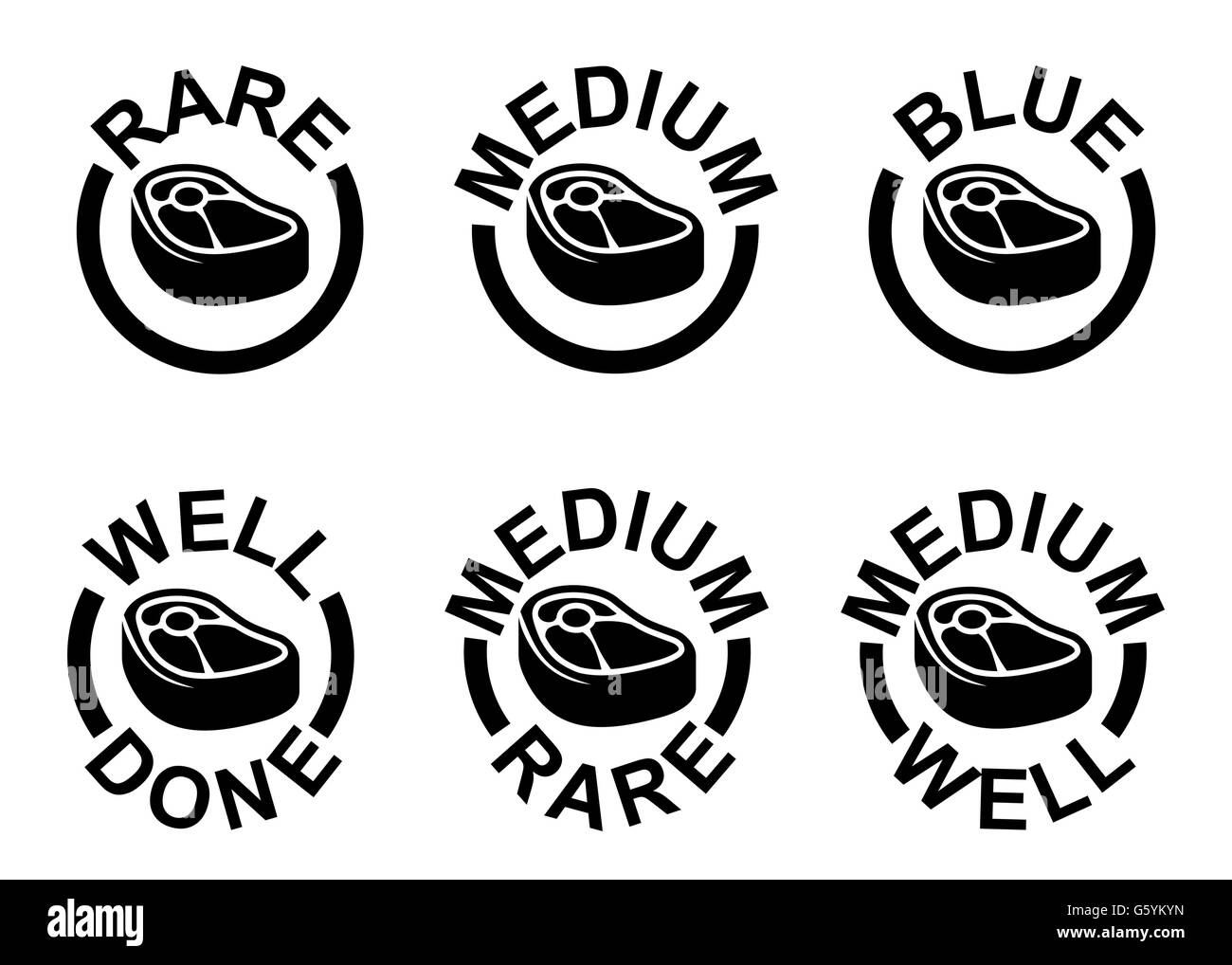 Steak degrees Stock Vector Images Alamy