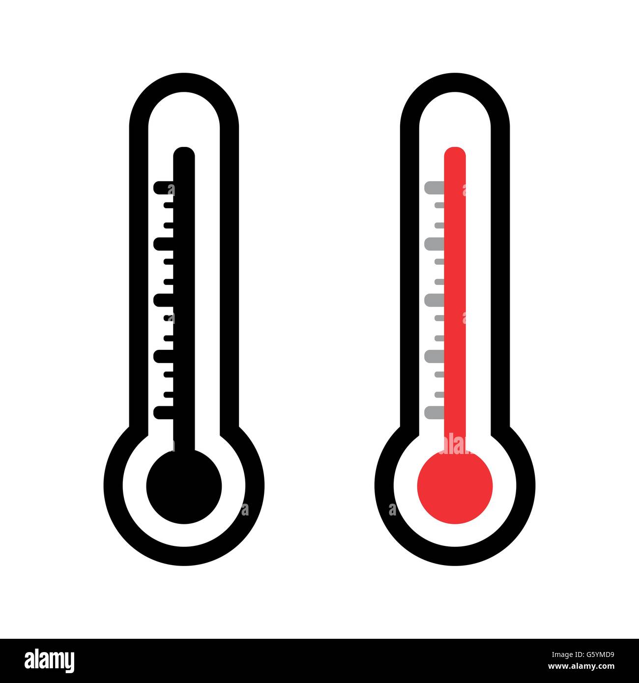 Medical thermometer icons with degree scale vector illustration hi-res ...