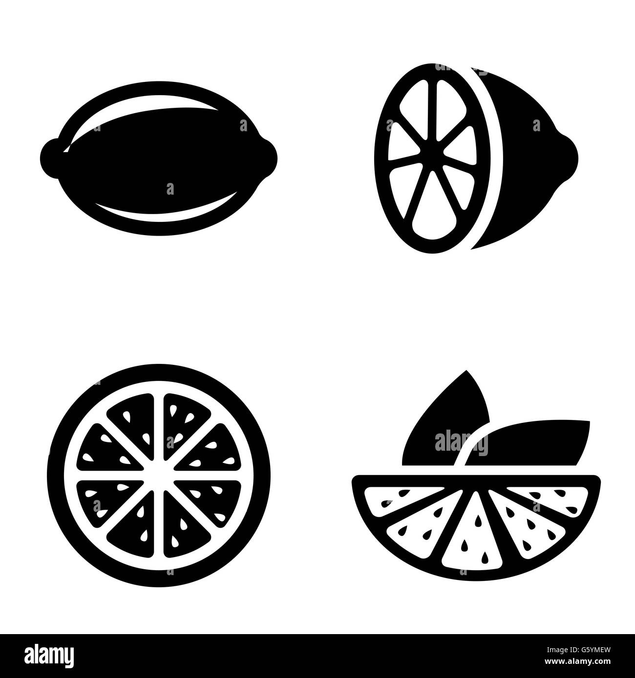 Vector lemon icons set Stock Vector Image & Art - Alamy