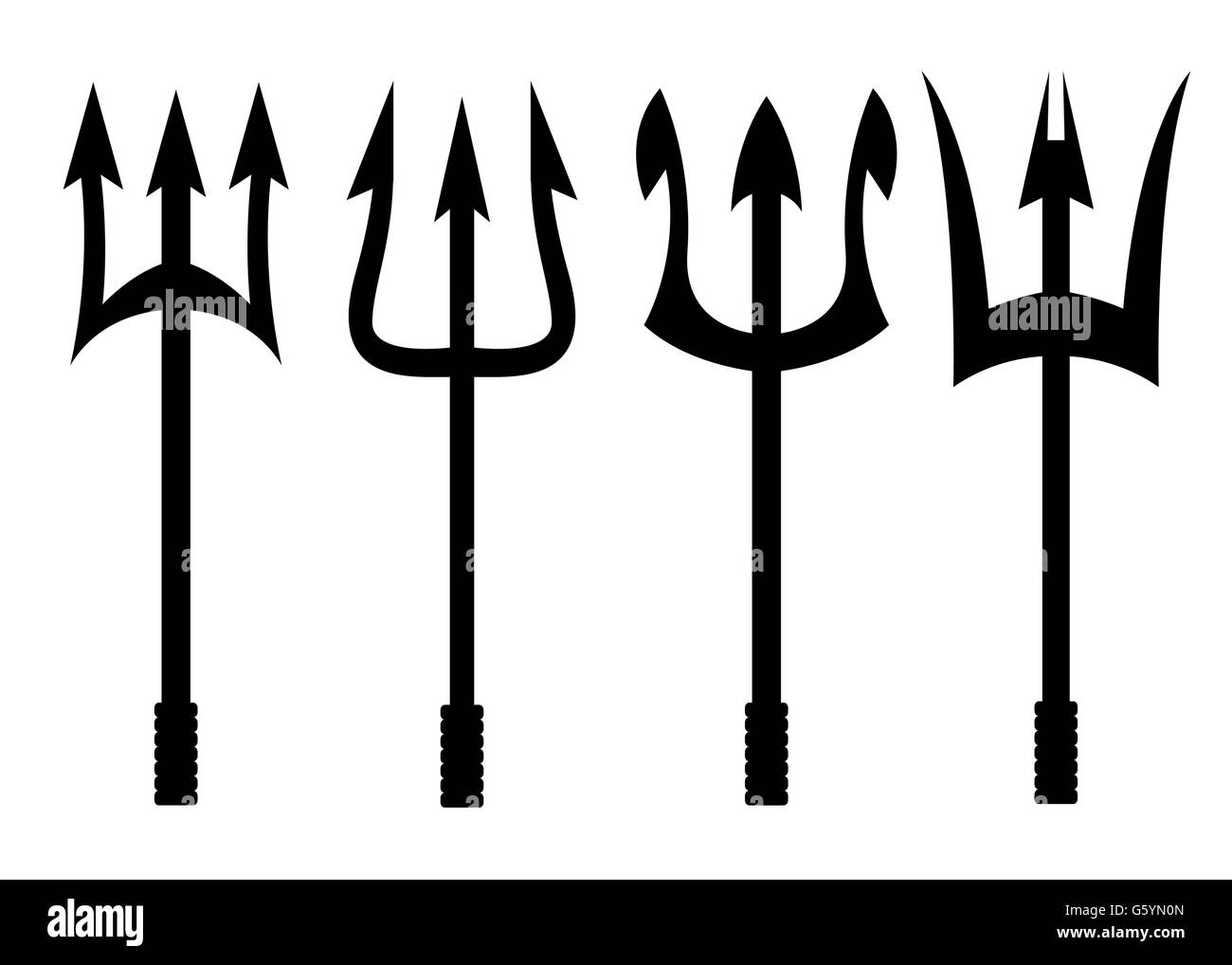 Vector black trident icons set Stock Vector Image & Art Alamy