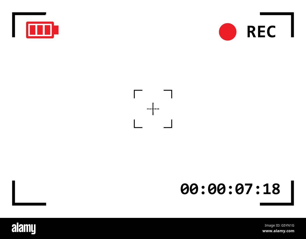 Camera viewfinder with exposure and camera settings Stock Vector Image