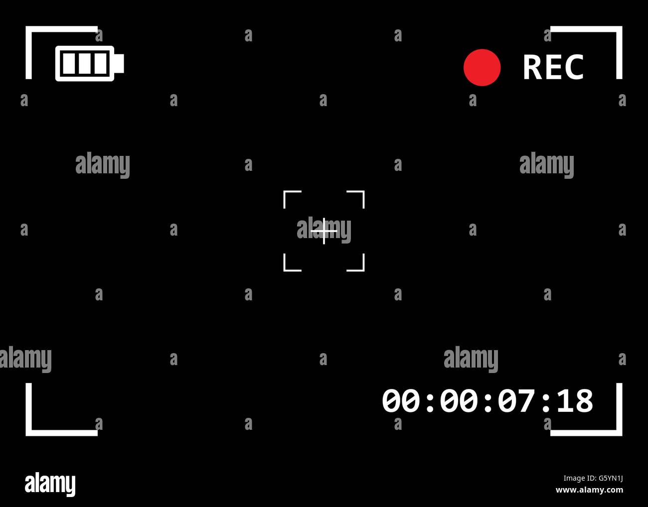 Camera viewfinder with exposure and camera settings Stock Vector Image