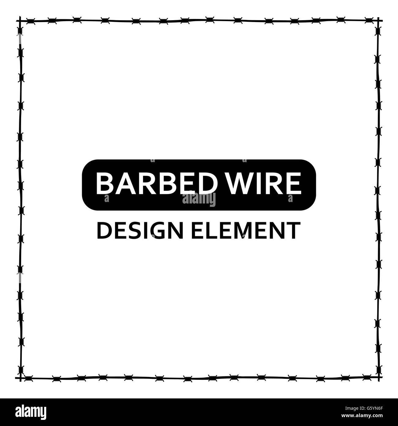 Vector black barbed wire frame Stock Vector Image & Art - Alamy