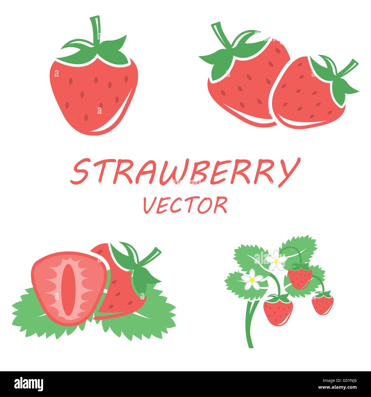 Vector flat strawberry icons set Stock Vector Image & Art - Alamy