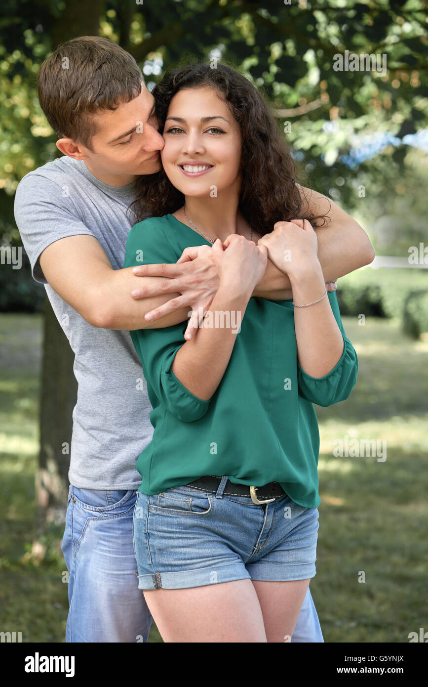 Romantic Couple Posing In City Park, Summer Season, Lovers Boy And Girl  Stock Photo, Picture and Royalty Free Image. Image 60397467.