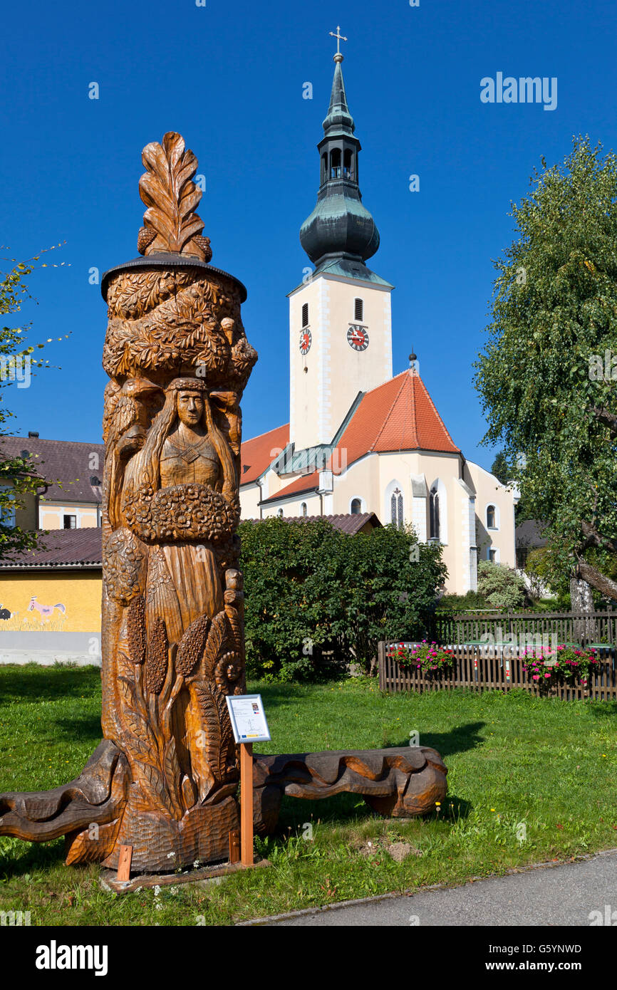 Church in Grossschoenau, Waldviertel, Forest Quarter, Lower Austria, Austria, Europe Stock Photo