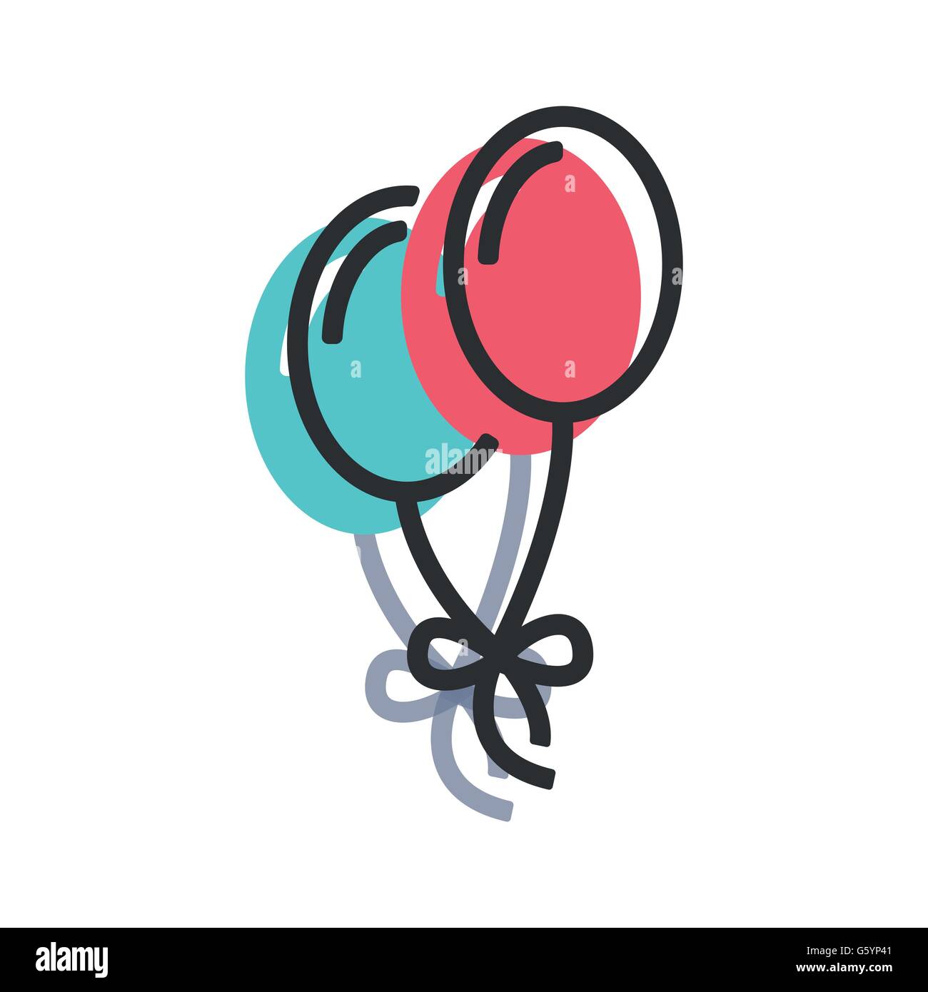 Vector line flat balloon icon Stock Vector Image & Art - Alamy