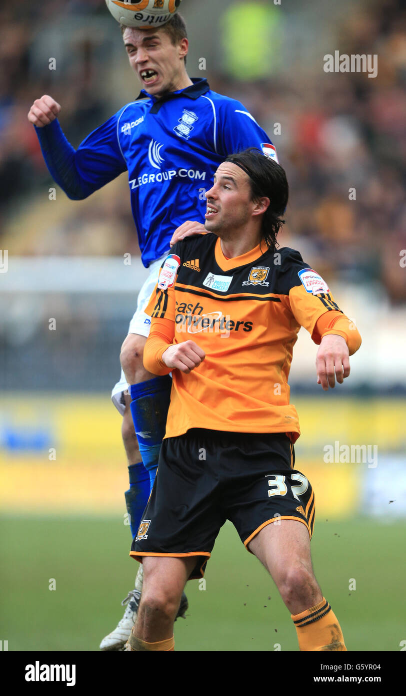 Hull citys george boyd and birmingham citys mitchell hancox hi-res ...