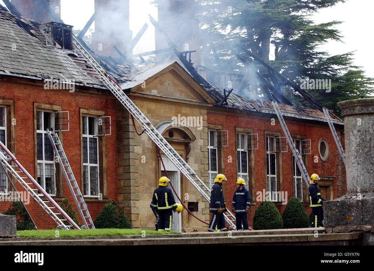 Lord Hesketh Manor House fire Stock Photo Alamy