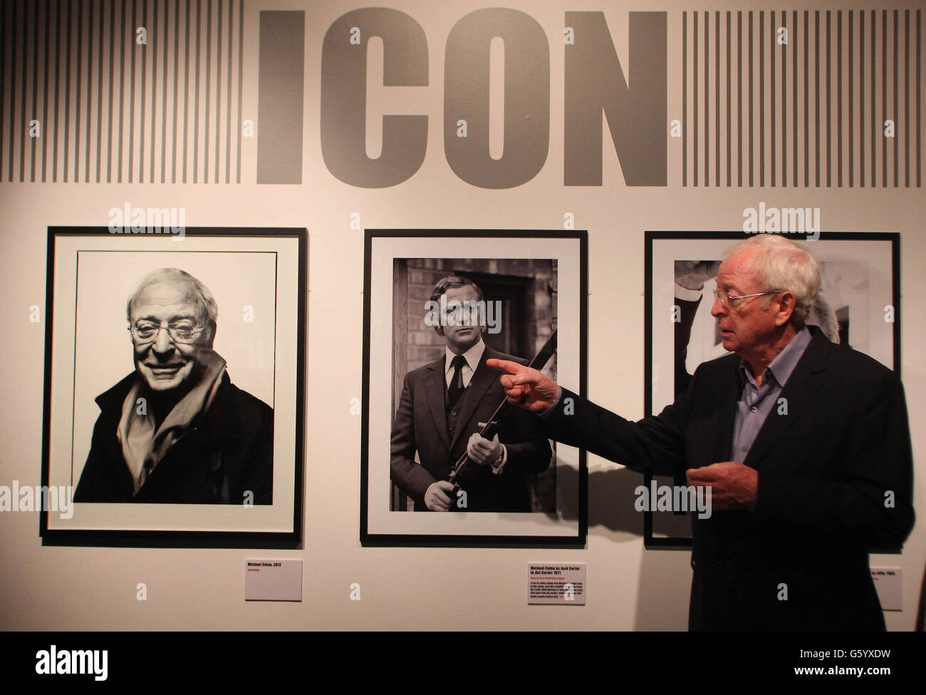 Michael Caine exhibition unveiling Stock Photo