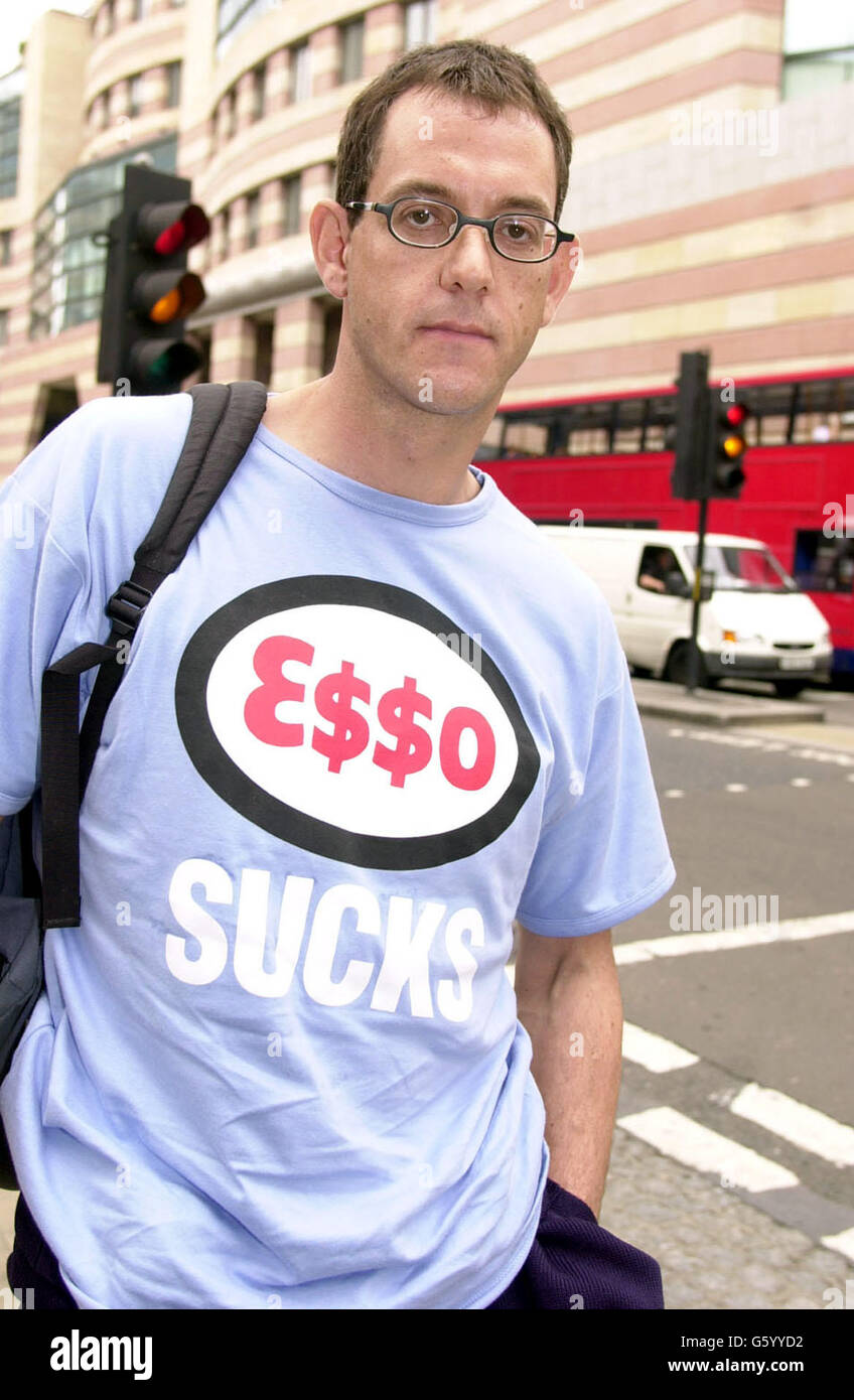 Paul Kelleher leaves the City of London Magistrates Court in London, after appearing before magistrates as he faces charges of criminal damage to a statue of former British Prime Minister Margaret Thatcher. * Mr Kelleher, an environmental supporter and who appeared sporting an 'ESSO Sucks' t-shirt, will now appear again before magistrates in September after the case was adjourned. Stock Photo