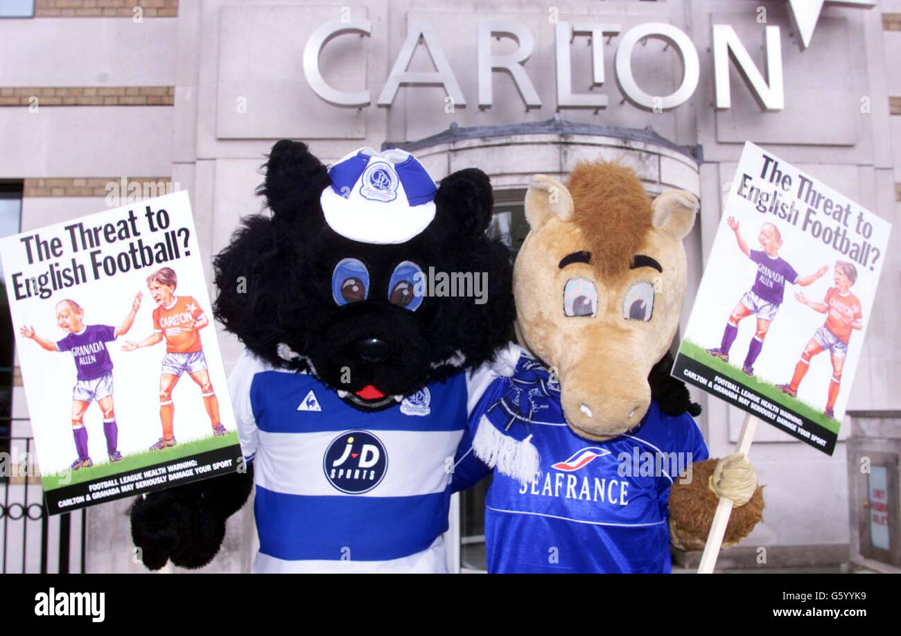 Carlton TV headquarters - Football Mascots Stock Photo