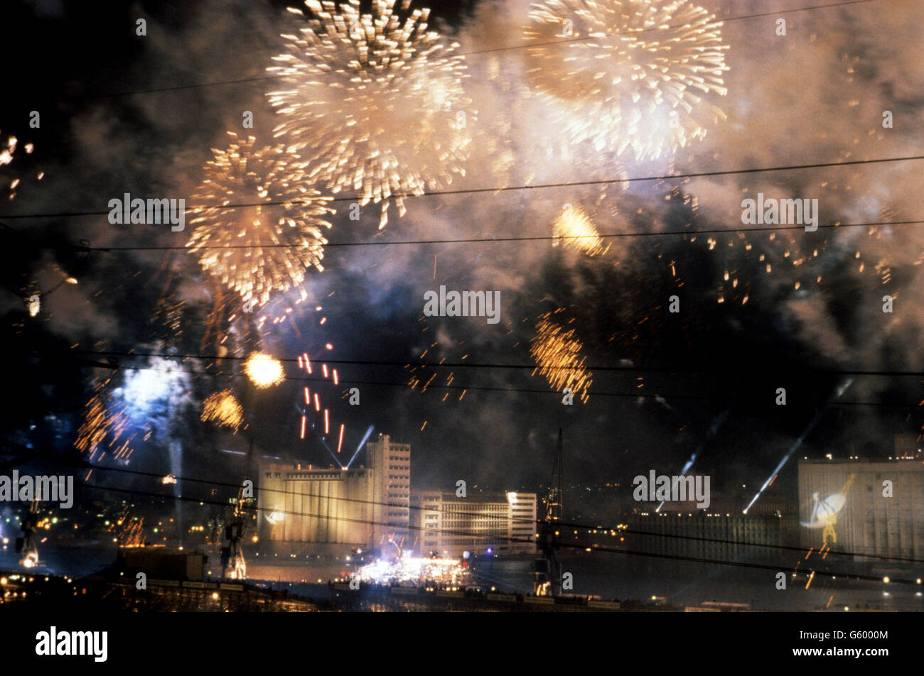 Music - Jean-Michel Jarre - Destination Docklands - Royal Victoria Docks,  Docklands, London Stock Photo - Alamy