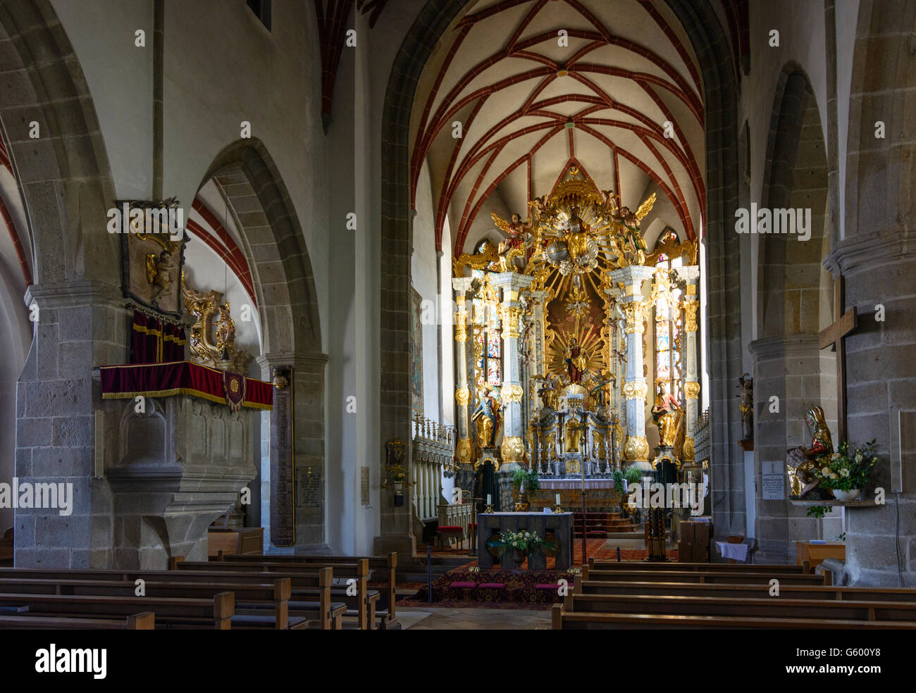 church Chammünster, Cham, Germany, Bayern, Bavaria, Oberpfalz, Upper Palatinate Stock Photo