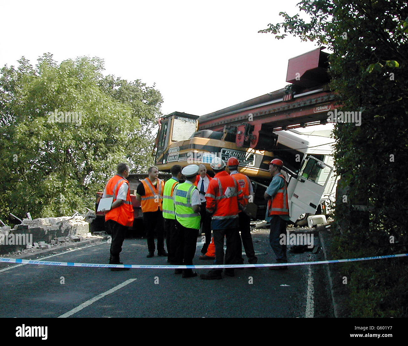 Collision Heavy Goods Vehicles Police Debris Photo Hi-res Stock ...