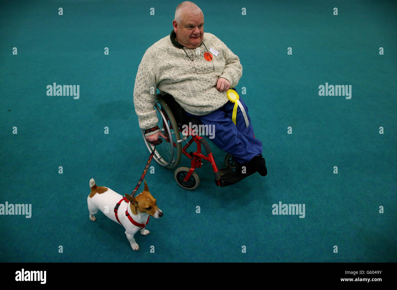 Oliver Dillon with his Jack Russell 'Buttons' at the National Show