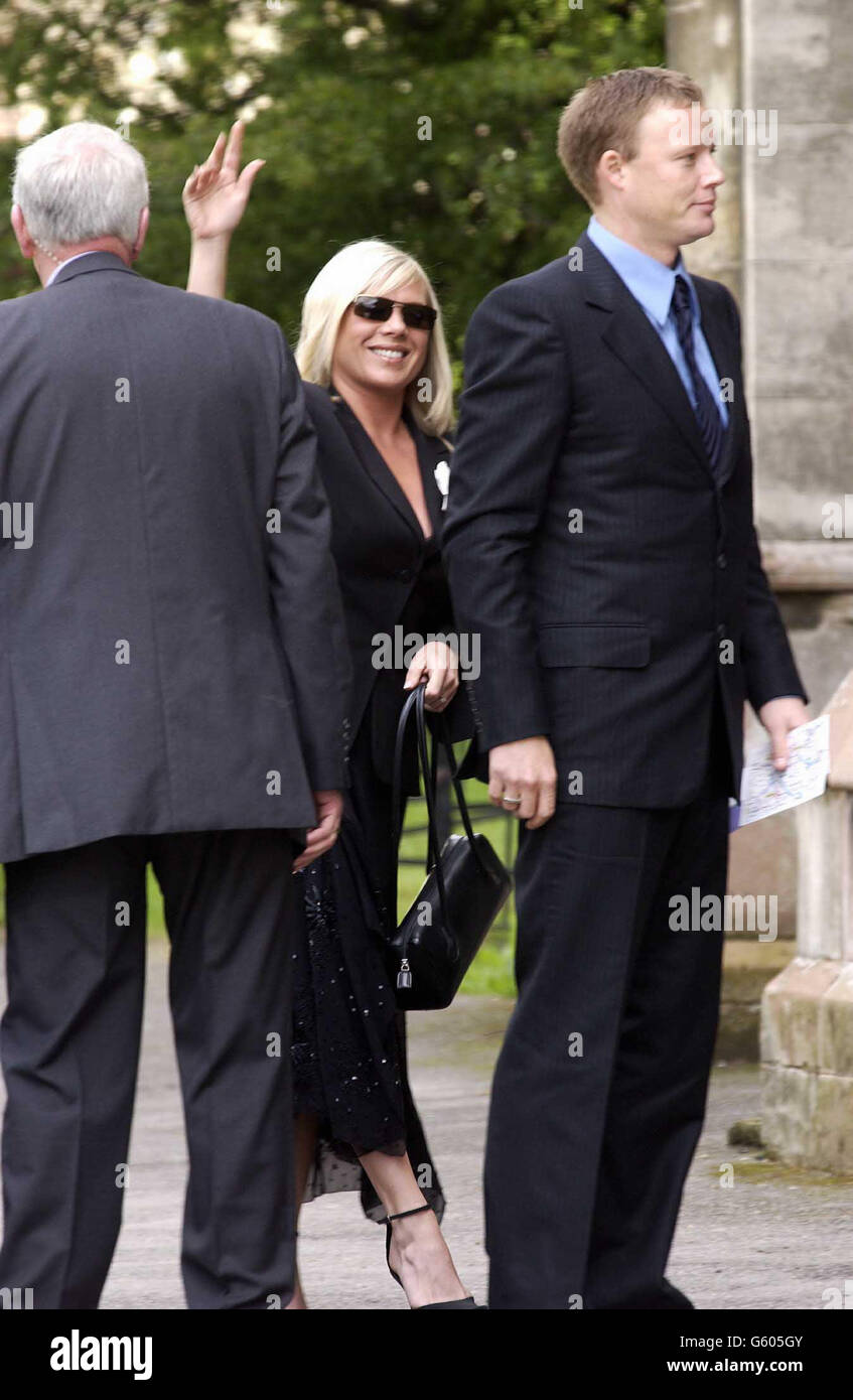 EastEnders' Letitia Dean and Ricky Groves arrive at St Albans Cathedral in Hertfordshire, where former Hear'Say singer Kym Marsh and EastEnders star Jack Ryder were set to tie the knot. Stock Photo