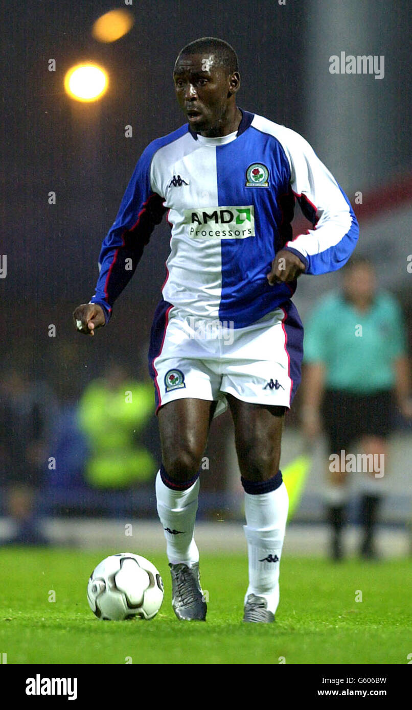 Andy Cole-Blackburn Rovers v Lazio. Blackburn Rovers's Andy Cole in action against Lazio during a Pre-Season friendly at Ewood Park. Stock Photo
