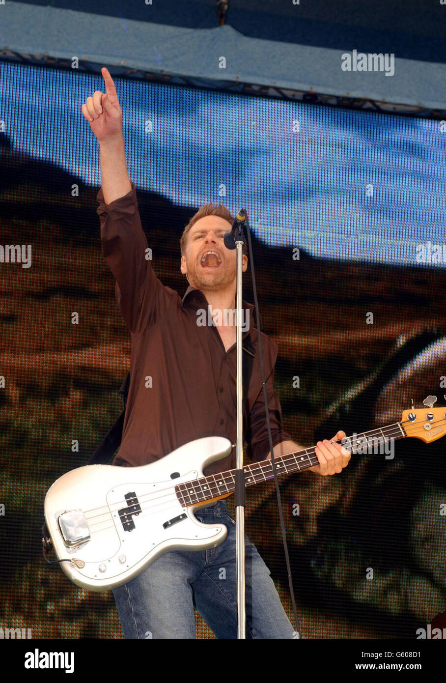 Canadian singer Bryan Adams performing on stage during the 95.8 Capital  Radio Party in the Park, in Hyde Park, London in aid of The Prince's Trust  Stock Photo - Alamy