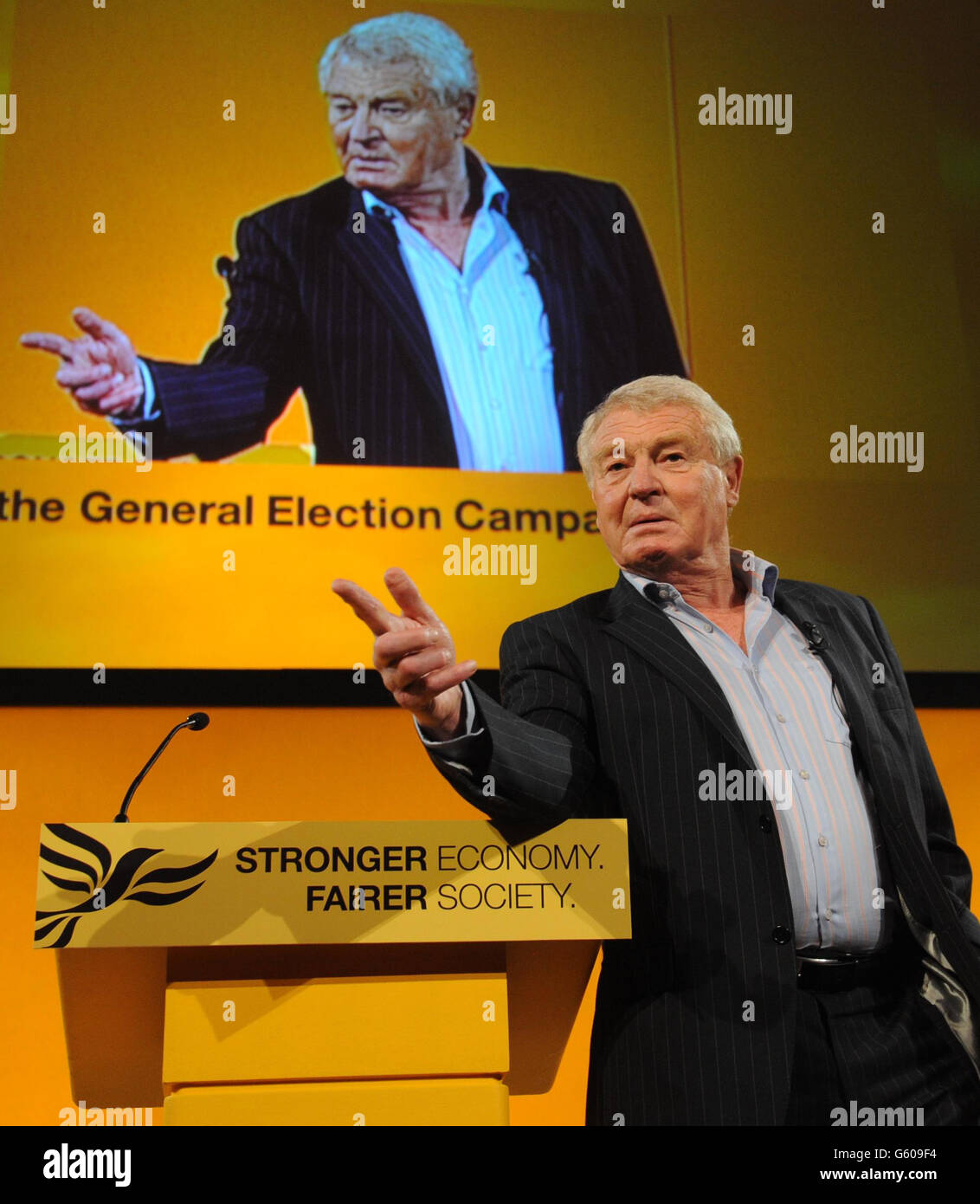Former Liberal Democrat Leader Lord Ashdown speaks at the Liberal Democrat's Spring Conference at the Hilton Brighton Metropole. Stock Photo