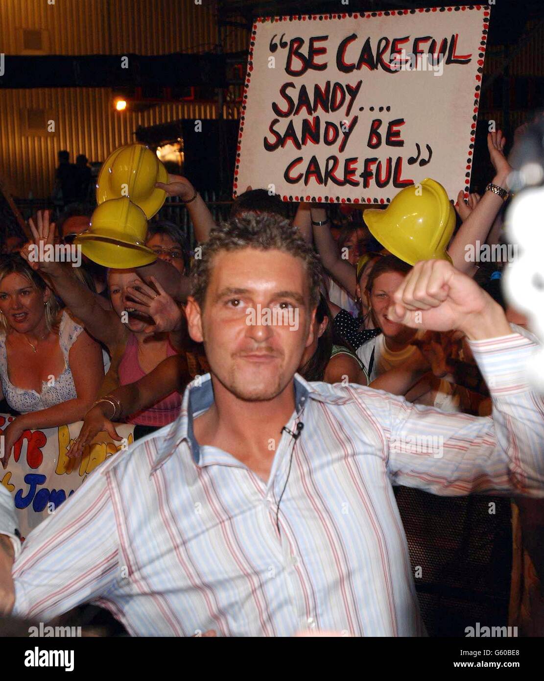 Fireman Jonny Regan leaves the Big Brother house at Elstree Studios in