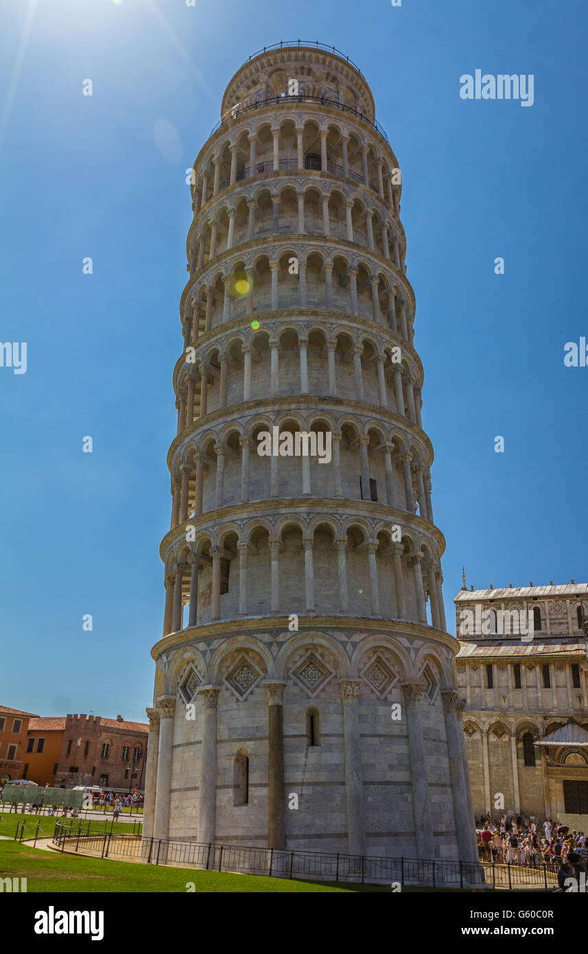 The leaning tower of Pisa in Italy Stock Photo