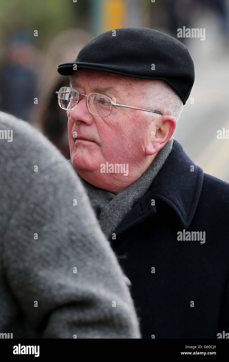 Father Keith Wilkie Denford arrives at Hove Crown Court in East Sussex to face charges of indecently assaulting a boys under 16 dating back to the 1980s. Stock Photo