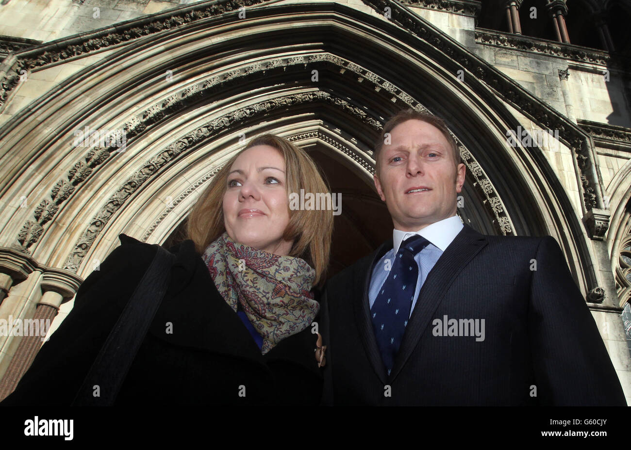 SAS sniper Sergeant Danny Nightingale from Crewe, Cheshire, with his wife Sally. He was jailed last year for illegally possessing a firearm and ammunition, but later freed after an appeal against sentence and widespread outcry. He is appealing against his conviction to clear his name at The Royal Courts of Justice. Stock Photo
