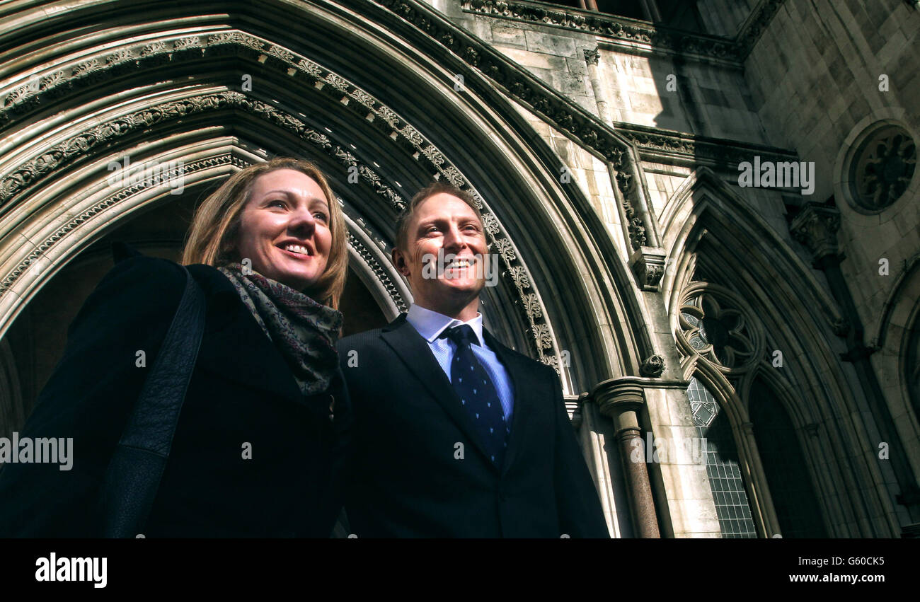 SAS sniper Sergeant Danny Nightingale from Crewe, Cheshire, with his wife Sally. He was jailed last year for illegally possessing a firearm and ammunition, but later freed after an appeal against sentence and widespread outcry. He is appealing against his conviction to clear his name at The Royal Courts of Justice. Stock Photo