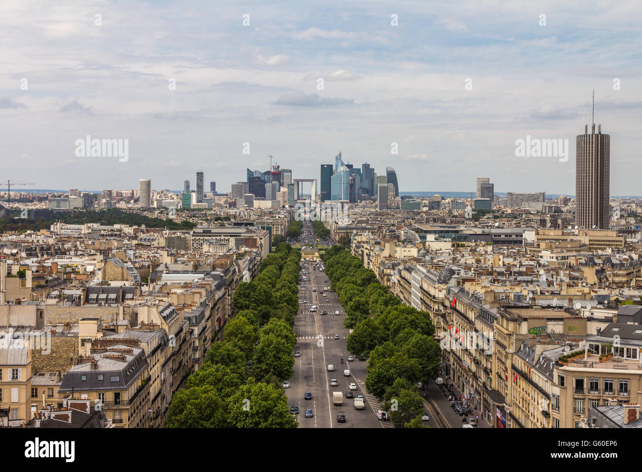 Panoramic view of La defense Paris Stock Photo