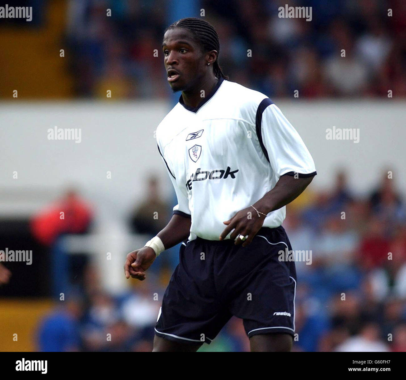Bernard Mendy in action for Bolton Wanderers during their pre-season friendly game between Cardiff City and Bolton Wanderers at Ninian Park, Cardiff. Stock Photo