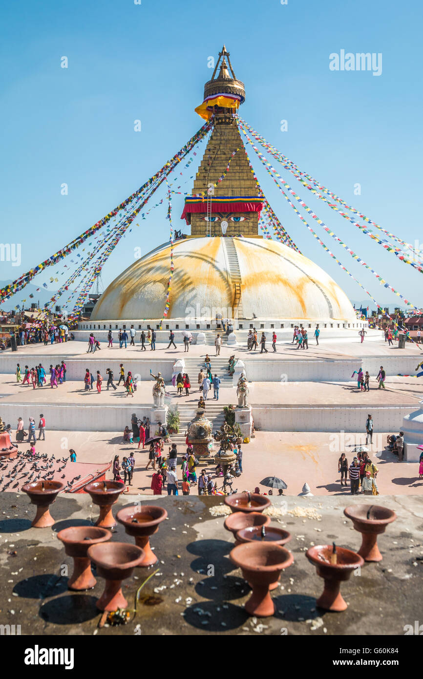 Boudhanath stupa in Kathmandu, Nepal Stock Photo