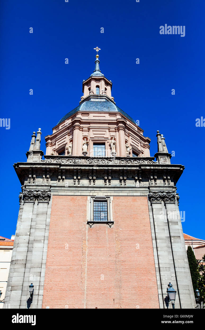 Main tower of the Iglesia de San Andres. Stock Photo